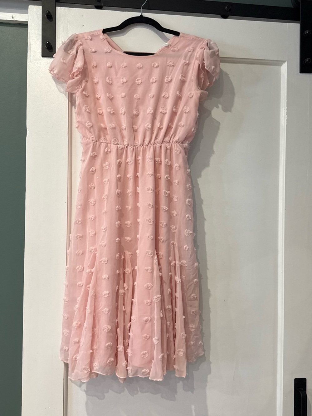 Girls' Blush Pink Floral Appliqué Chiffon Dress - Classic Special Occasion
